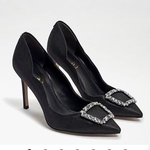 Sam Edelman Black Heels with Silver Buckle